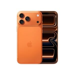 Apple iPhone 17 Pro in Orange color featuring a triple-camera system, premium design, and edge-to-edge display.
